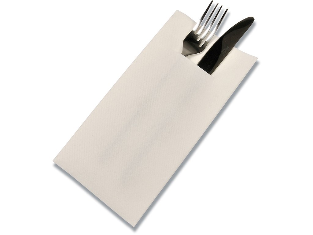 Servietter, Til Bestik, 1 lag, Hvid, 40x40 cm, 300 stk, Abena