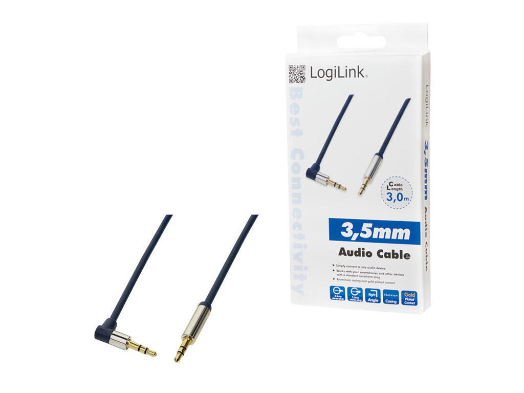 LogiLink 3.5mm - 3.5mm 3m lydkabel 3,5 m Blå