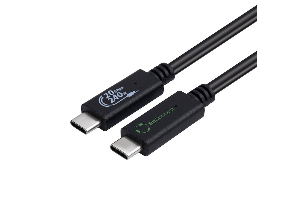Microconnect ECO-USB3.2CC0.25 USB-kabel USB 3.2 Gen 2x2 0,25 m USB C Sort