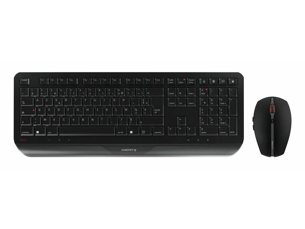 CHERRY JD-7000FR-2 tastatur Mus inkluderet Hjemme/kontor RF trådløst AZERTY Fransk Sort