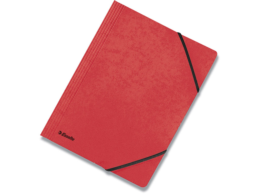 Samlemappe, Uden klapper, 2 elastikker, Rød, Esselte 