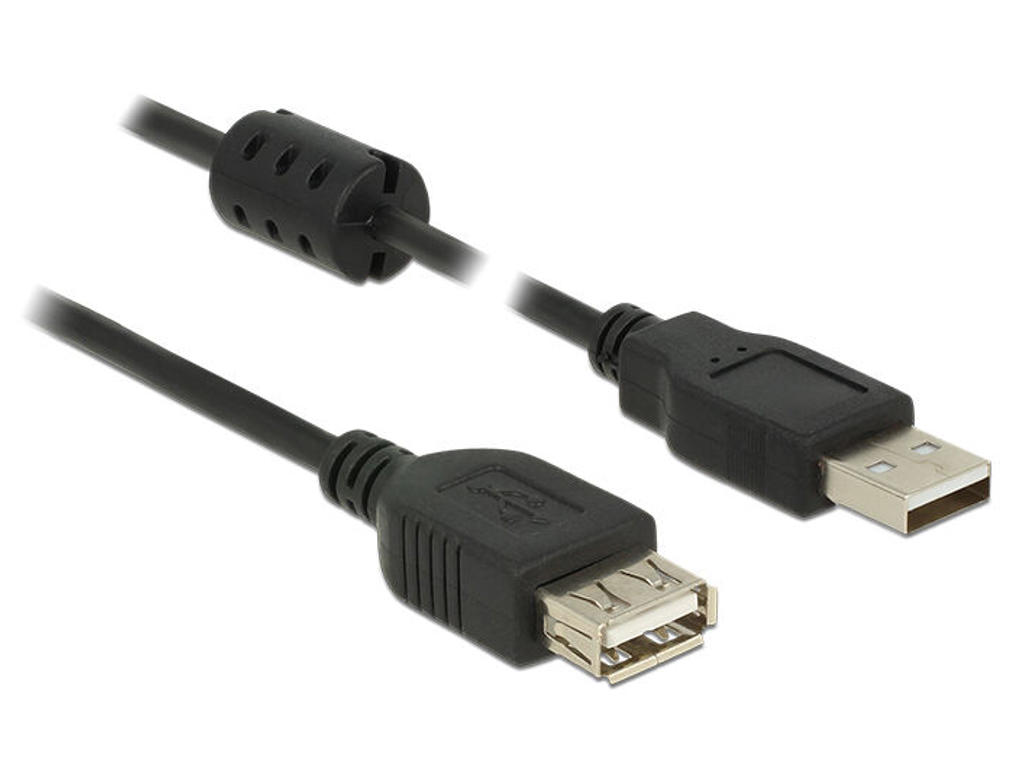 DeLOCK 0.5m, 2xUSB 2.0-A USB-kabel USB 2.0 0,5 m USB A Sort