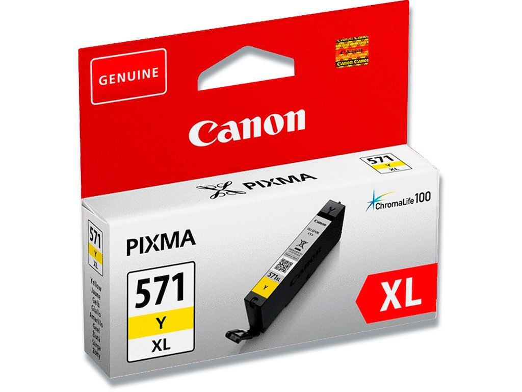 Blækpatron, 1 stk, 715 sider, Yellow-gul, Canon CLI-571XLY