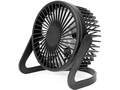 Ventilator til bord, Mini, 15x15x12 cm, Strøm via USB, Sort, Platinet