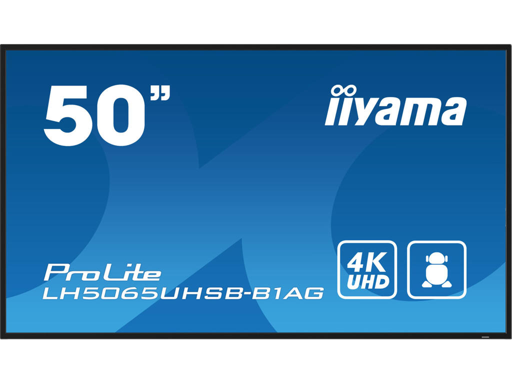 iiyama LH5065UHSB-B1AG skilte display Digital fladpaneldisplay 125,7 cm (49.5") LCD Wi-Fi 800 cd/m² 4K Ultra HD Sort Indbygget processer Android 11 24/7