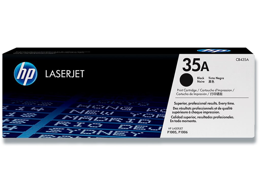 Toner, 35A, Black-sort, 1.500 sider, HP CB435A