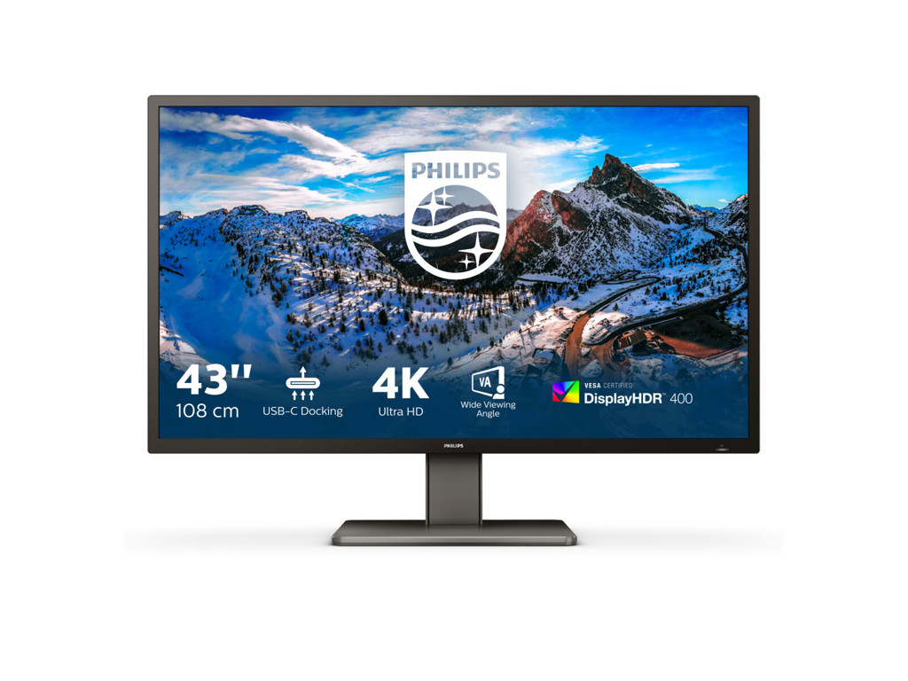 Philips P Line 439P1/00 LED display 108 cm (42.5") 3840 x 2160 pixel 4K Ultra HD LCD Sort