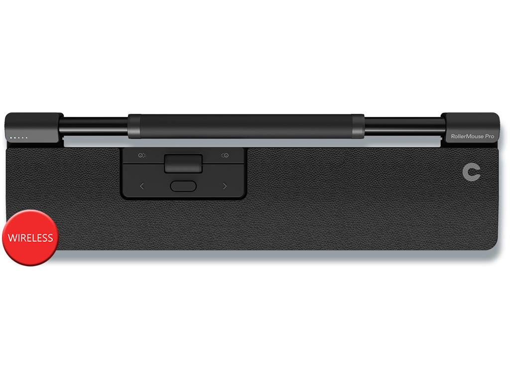 Ergonomisk mus, Rullestav, Slim håndledsstøtte, Contour Rollermouse Pro Wireless