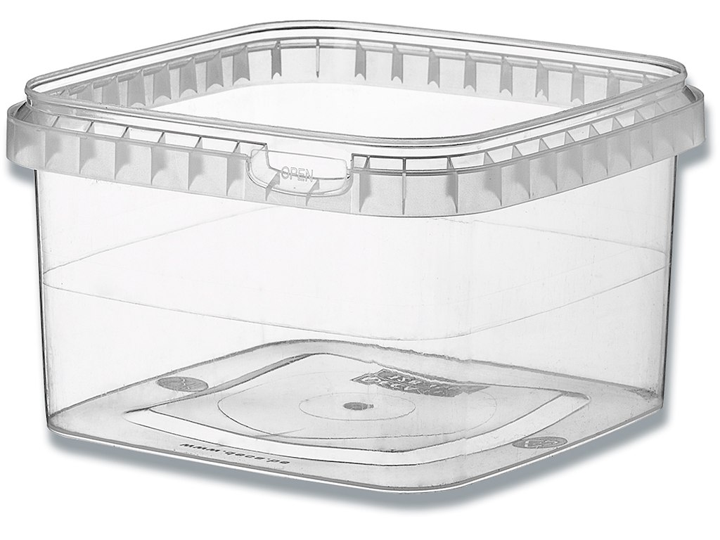 Condibøtte uden låg, Klar, 195x195x112mm, 3000ml, 60stk