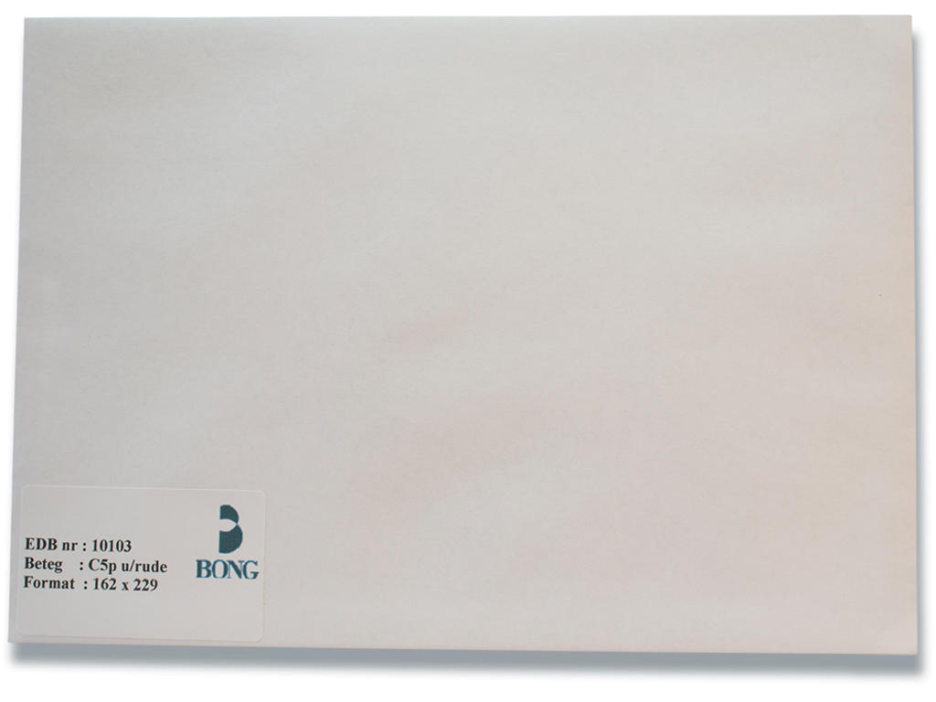 Kuverter, C5P, Uden rude, 500 stk, Bong Mailman C5P