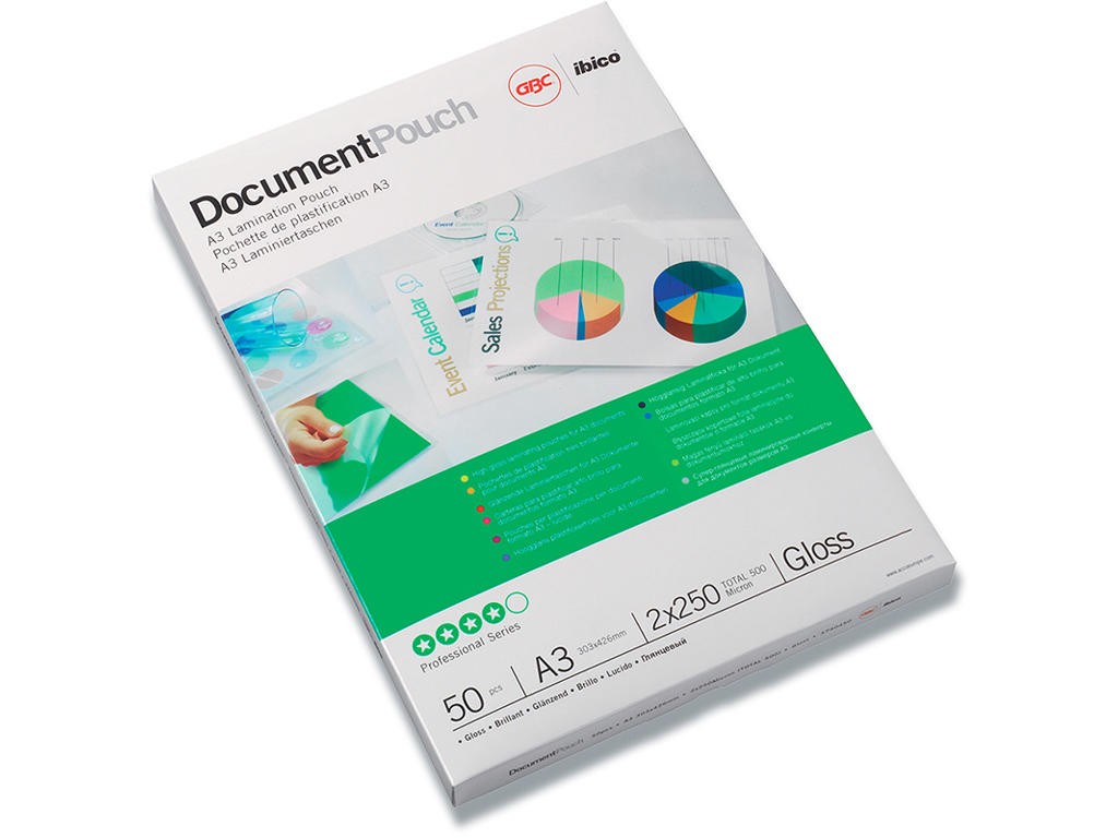Lamineringslommer, A3, 303x426 mm, 250 micron, GBC Standard 