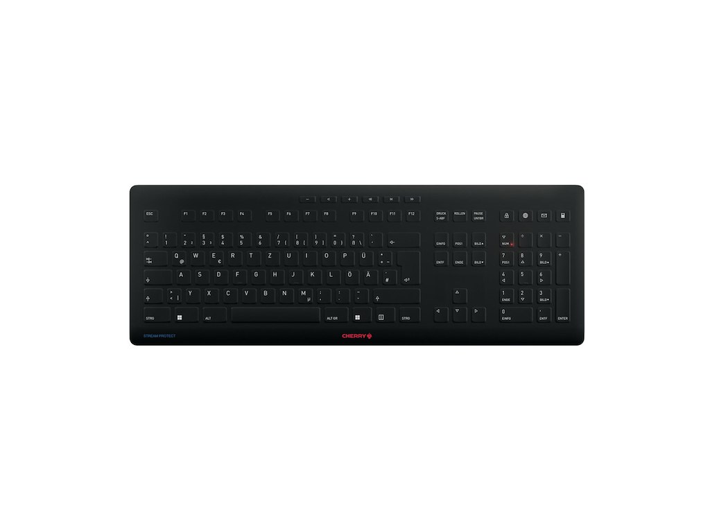CHERRY Stream tastatur Universel RF trådløs + USB QWERTZ Tysk Sort