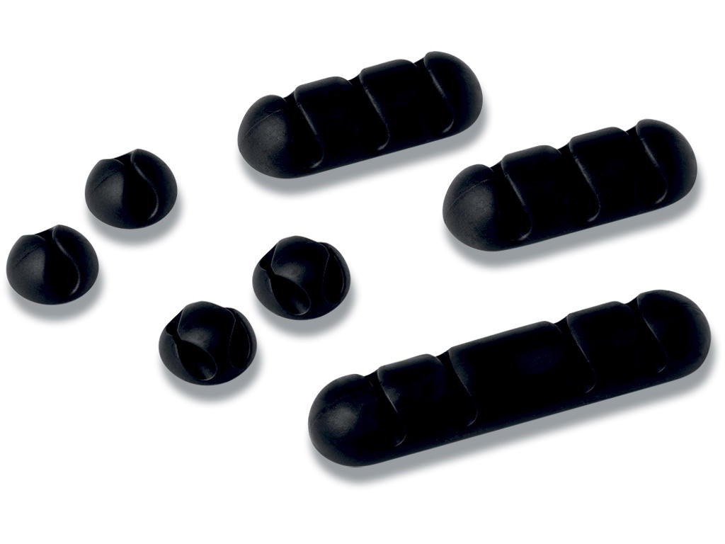 Kabelholder, Til 1, 2, 3 og 4 kabler op til Ø5 mm, Grafitgrå, 7 stk, Durable CAVOLINE CLIP MIX