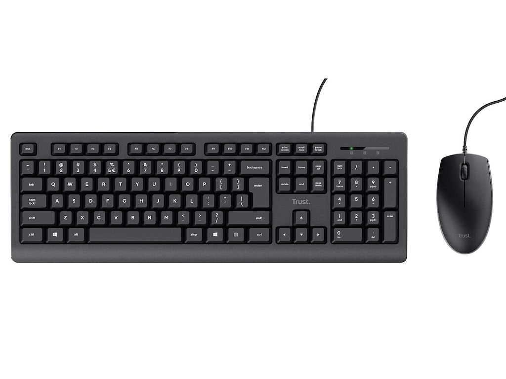Trust TKM-250 tastatur Mus inkluderet Kontor USB QWERTZ Tysk Sort