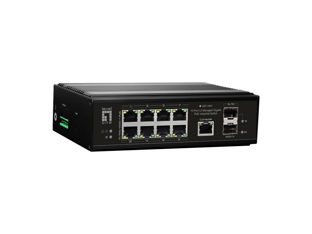 LevelOne IGP-1061 netværksswitch Administreret L2 Gigabit Ethernet (10/100/1000) Strøm over Ethernet (PoE) Sort