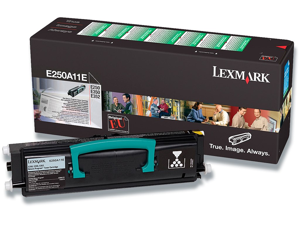 Toner, E250A11E, Black-sort, 3.500 sider, Lexmark 
