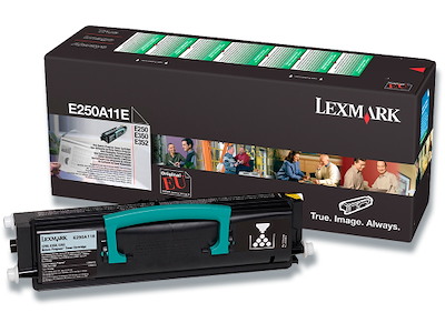 Toner, E250A11E, Black-sort, 3.500 sider, Lexmark 