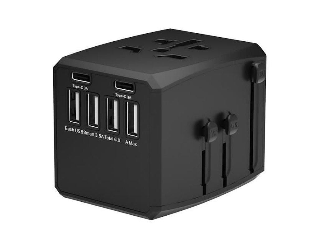 Microconnect MC-TRAVELADAPTER1 oplader til mobil enhed Universel Sort Vekselstrøm Indendørs