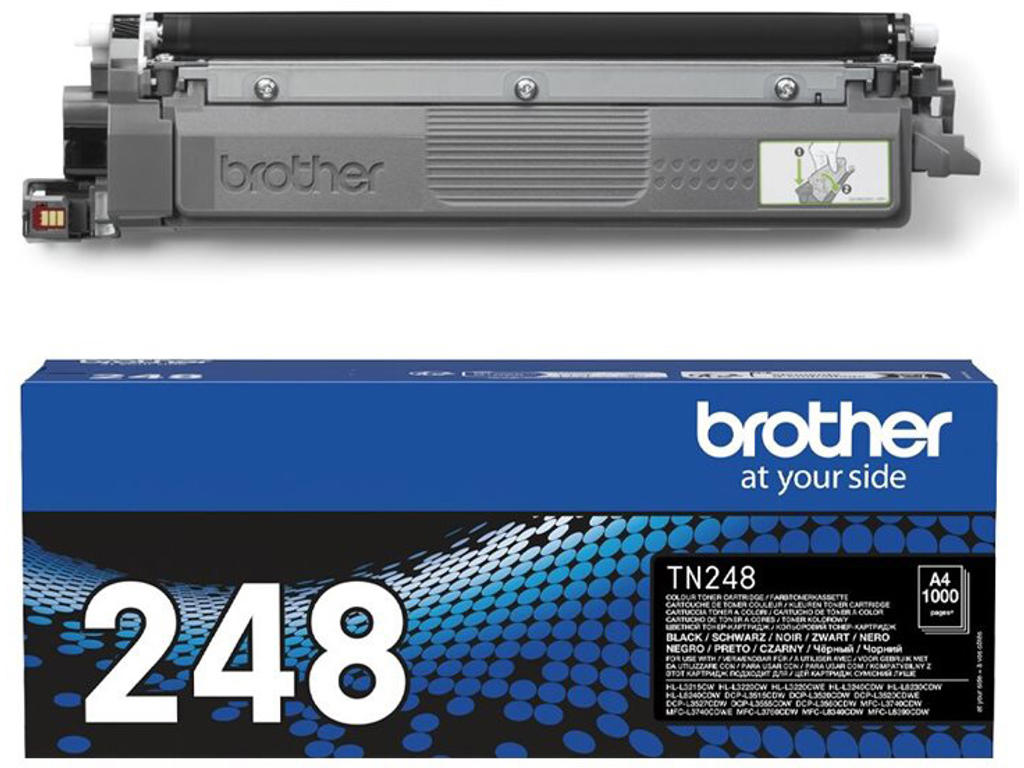 Toner, TN248BK, Black-sort, 1.000 sider, Brother