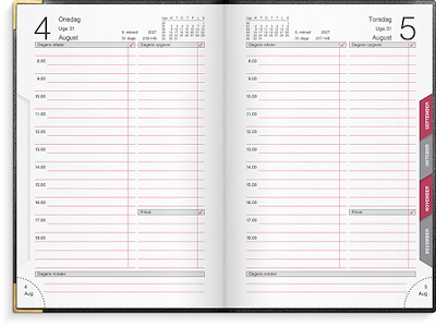 Kalender, 2027, Årbog Dag, 1 dag pr. side, Sort, Mayland