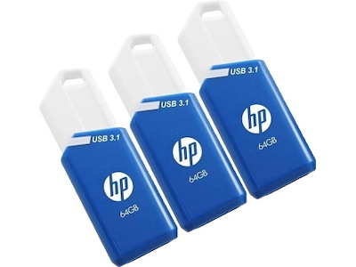 HP x755w Triple Pack USB-nøgle 64 GB USB Type-A 3.2 Gen 1 (3.1 Gen 1) Blå, Hvid