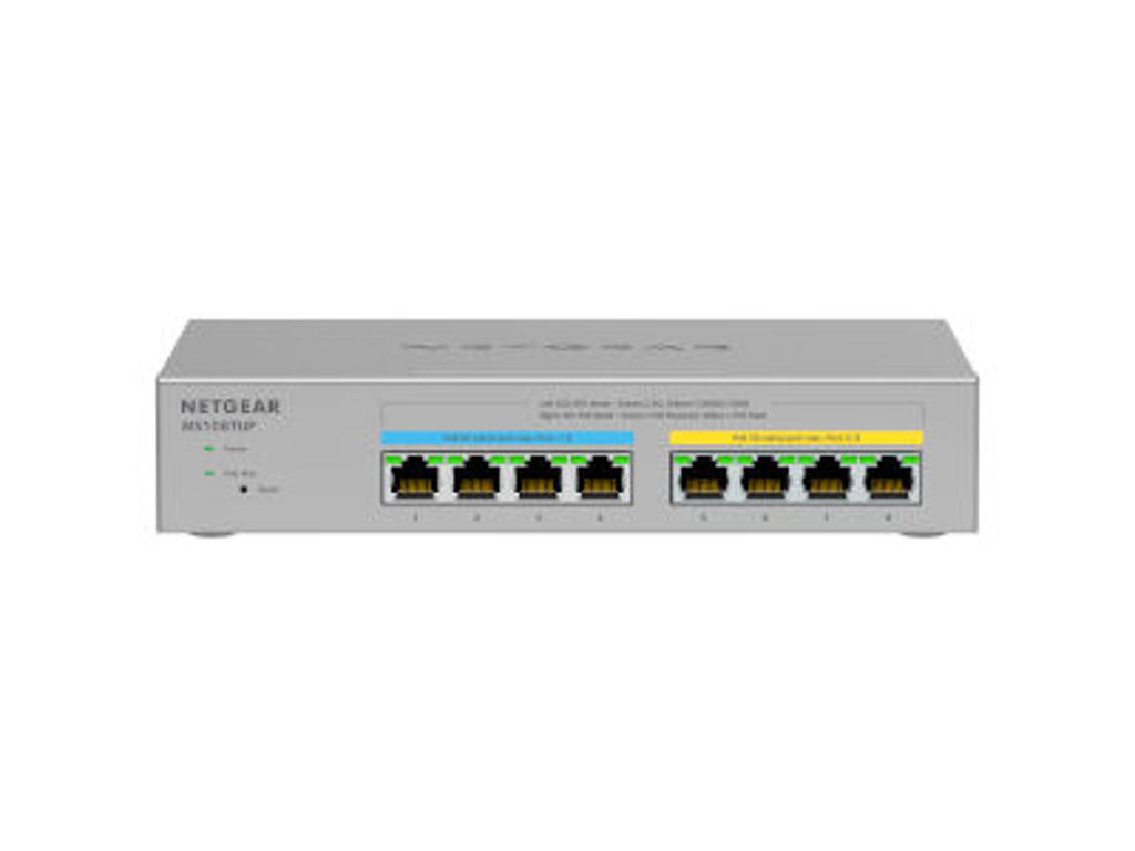 NETGEAR MS108TUP Ikke administreret L2 2.5G Ethernet (100/1000/2500) Strøm over Ethernet (PoE) Grå