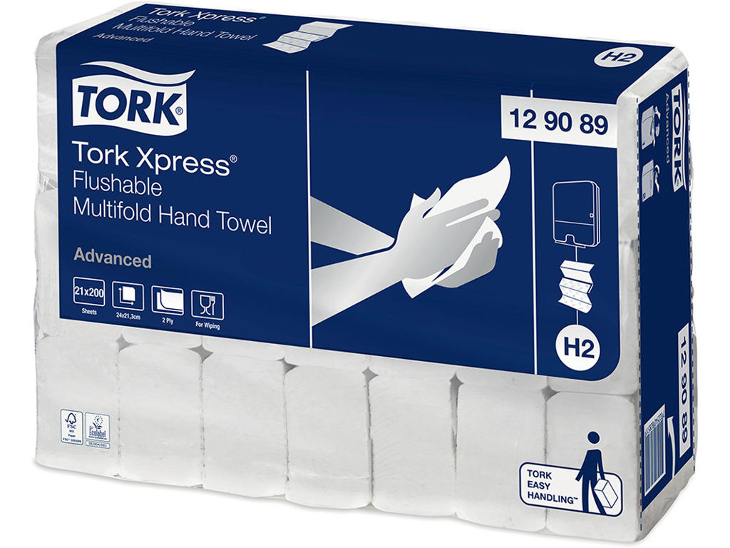 Håndklædeark, 2 lag, Z-fold, 4200 ark, Tork Advanced H2