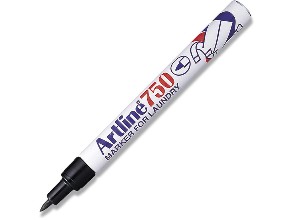 Tekstil marker, Rund spids, 0.7 mm, Sort, Artline Textil EK-750/B