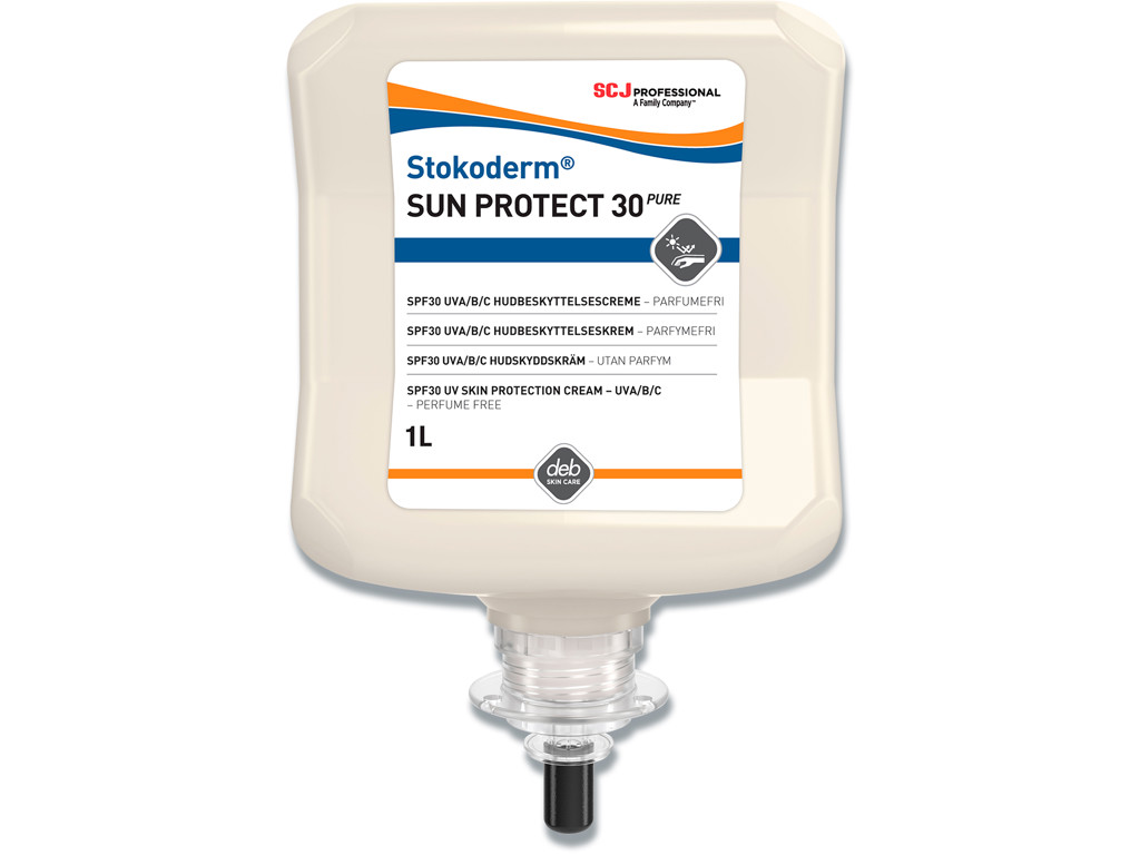 Solcreme, SPF 30, Refill, 1000 ml, SCJ Professional Stokoderm Sun Protect 30 PURE