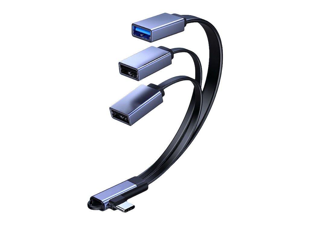 Microconnect MC-USBCANG-USBA3WAY videokabel adapter 0,12 m USB Type-C Blå