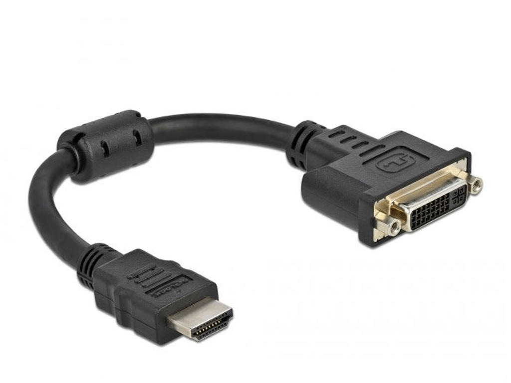 DeLOCK 65206 videokabel adapter 0,2 m HDMI Type A (Standard) DVI-D Sort