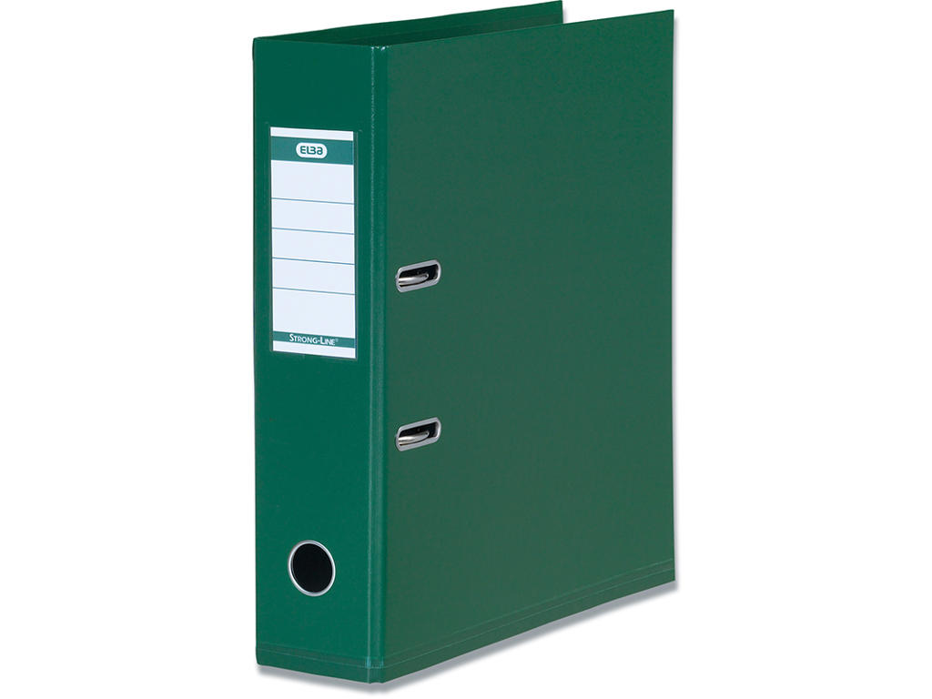 Brevordner, A4, 8 cm, Grøn, Elba Strong-Line Bred