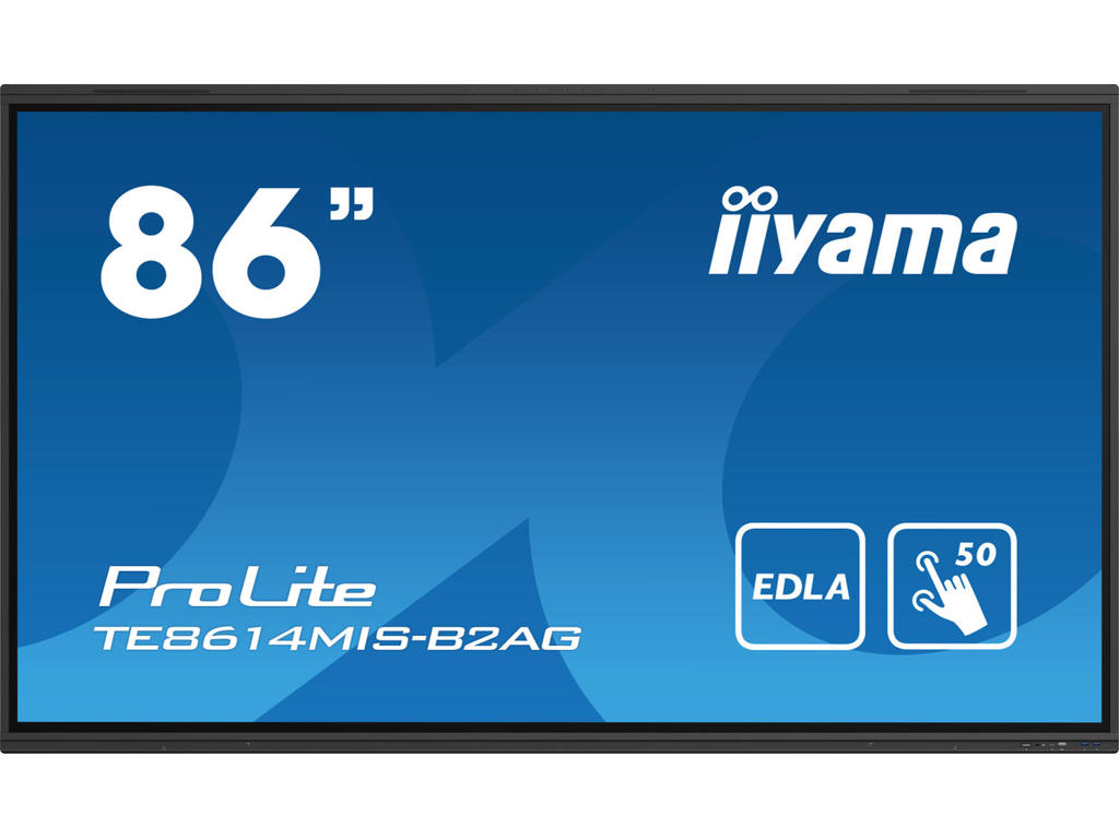 iiyama PROLITE TE8614MIS-B2AG Digital fladpaneldisplay 2,17 m (85.6") LCD Wi-Fi 435 cd/m² 4K Ultra HD Sort Berøringsskærm Indbygget processer Android 24/7
