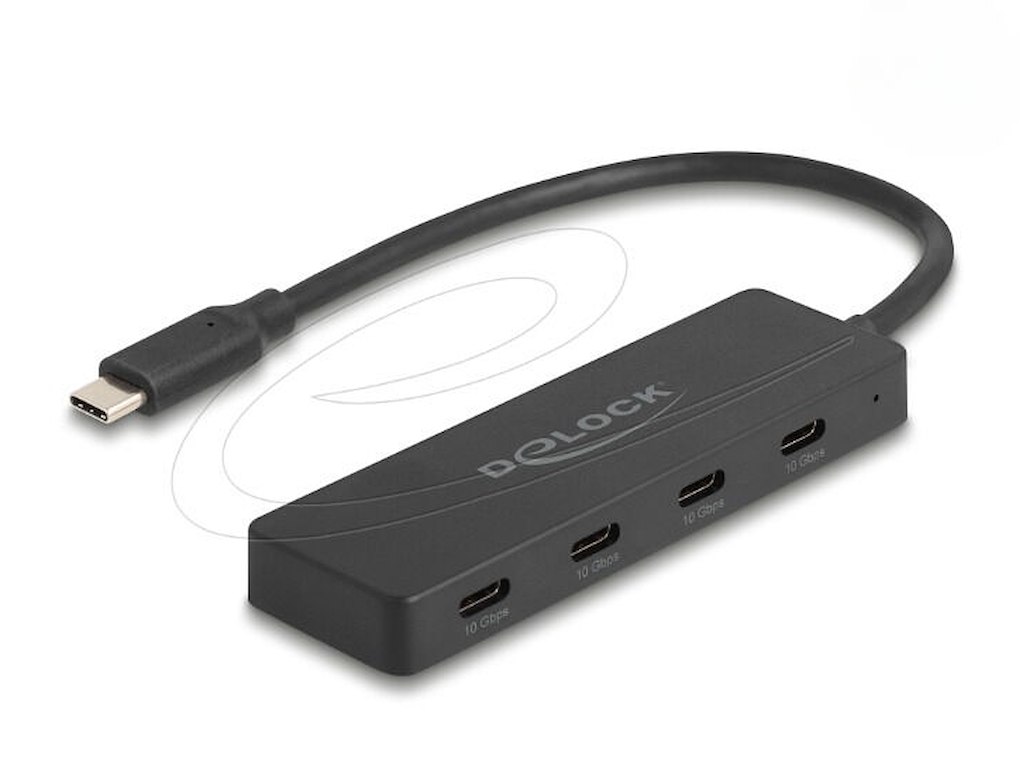 DeLOCK 64322 interface hub USB 3.2 Gen 2 (3.1 Gen 2) Type-C 10000 Mbit/s Sort