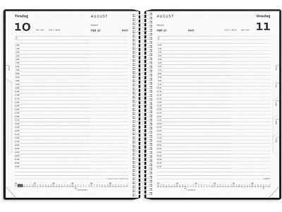 Kalender, 2027, Time, 1 dag pr. side, Blå, Mayland