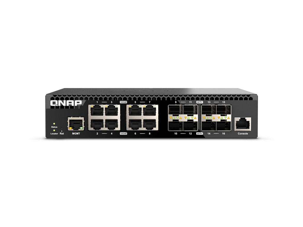 QNAP QSW-M3216R-8S8T netværksswitch Administreret L2/L3 10G Ethernet (100/1000/10000) 1U Sort