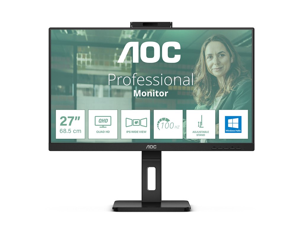 AOC Q27P3CW computerskærm 68,6 cm (27") 2560 x 1440 pixel Quad HD LED Sort