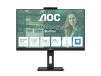 AOC Q27P3CW computerskærm 68,6 cm (27") 2560 x 1440 pixel Quad HD LED Sort