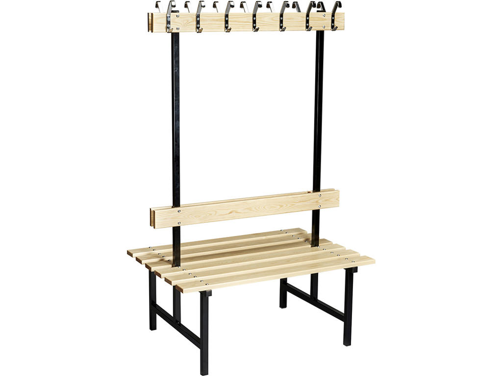 Bænk fristående, Modelnr 69, L=1050 mm dobbelt fyr/sort, Essem Design DK