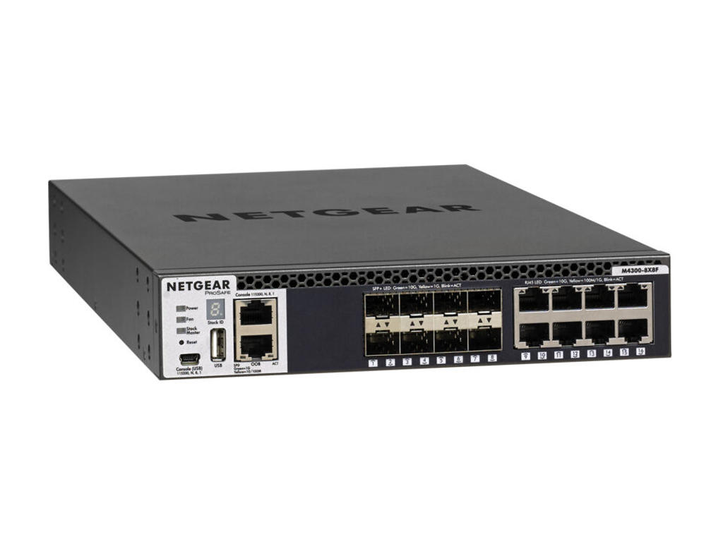 NETGEAR M4300-8X8F Administreret L3 10G Ethernet (100/1000/10000) 1U Sort