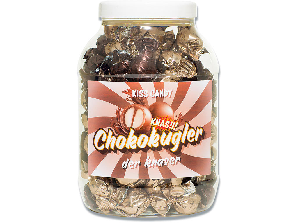 Choko-kugler, Vaniljecreme med knas, 1000g, Kiss Candy