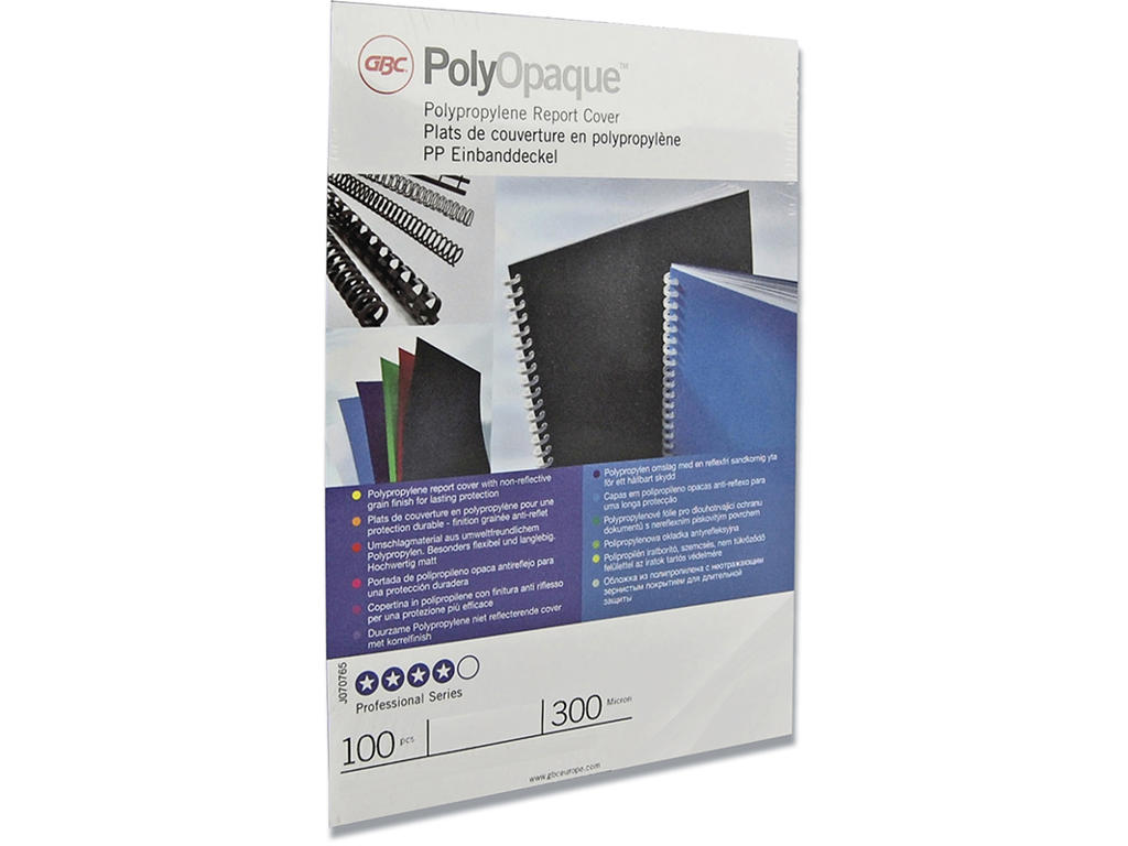 Indbindings for- og bagsider, PP-Plast, A4, Hvid, GBC PolyOpaque 