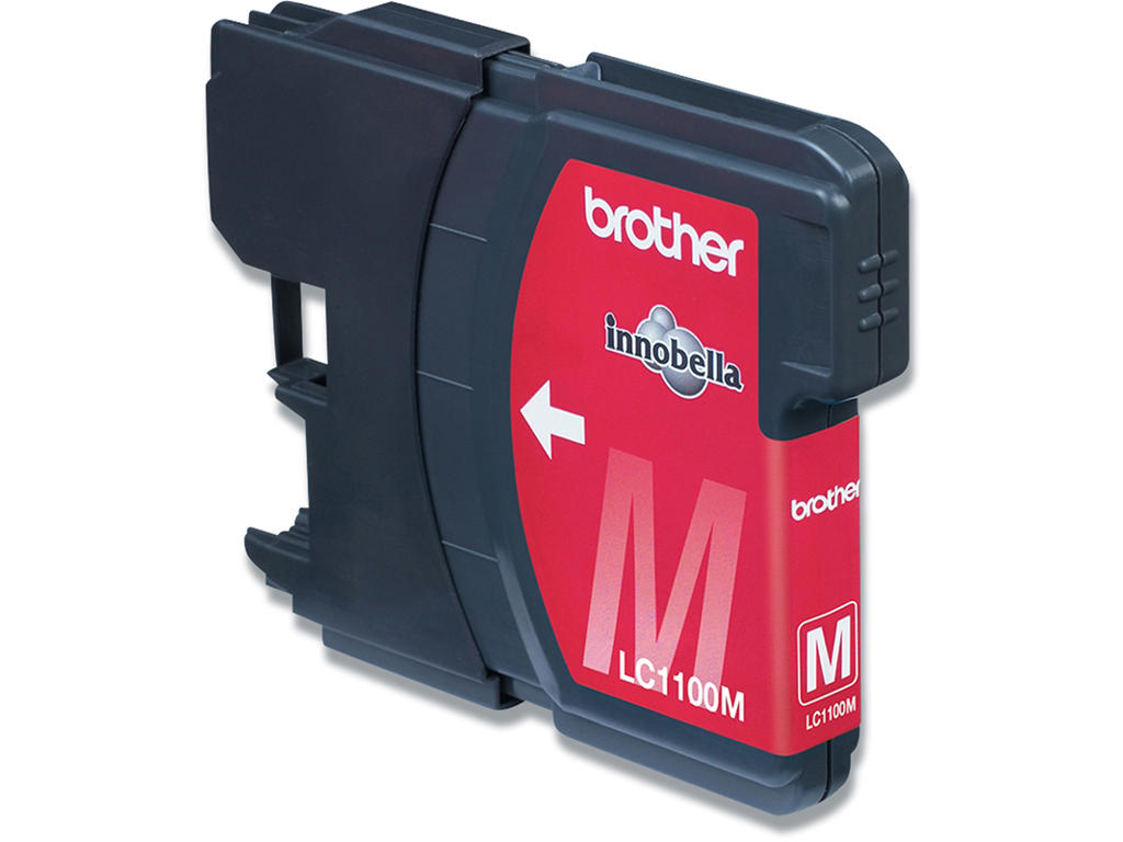Blækpatron, 1 stk, 325 sider, Magenta-rød, Brother LC1100M