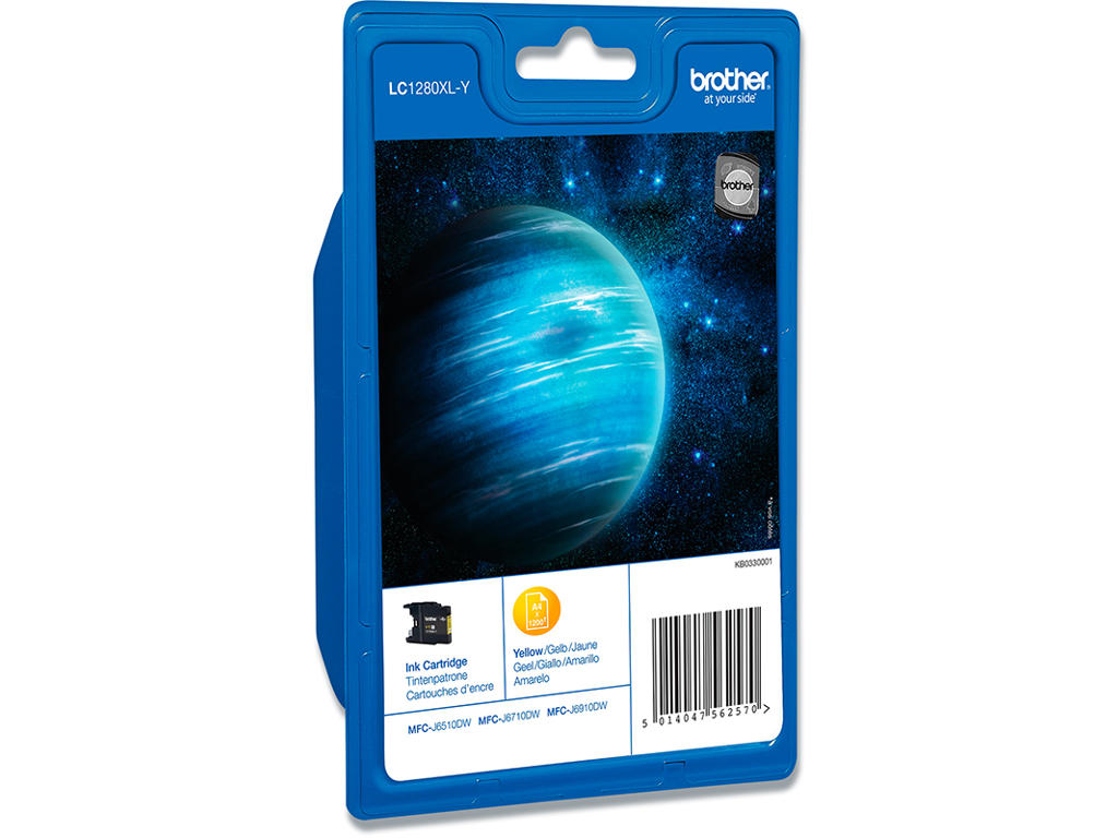 Blækpatron, 1 stk, 1.200 sider, Yellow-gul, Brother LC1280XLY