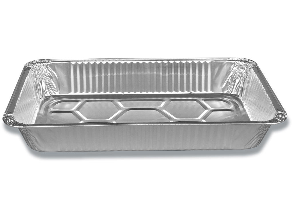 Alubakke, 52,5x32,5x8cm, aluminium, 11450 ml, rektangulær, 1/1 GN 50stk/pk, Gastronorm