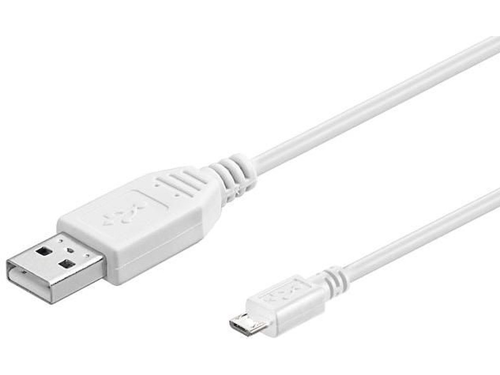 Microconnect USBABMICRO0,60W USB-kabel USB 2.0 0,6 m USB A Micro-USB B Hvid