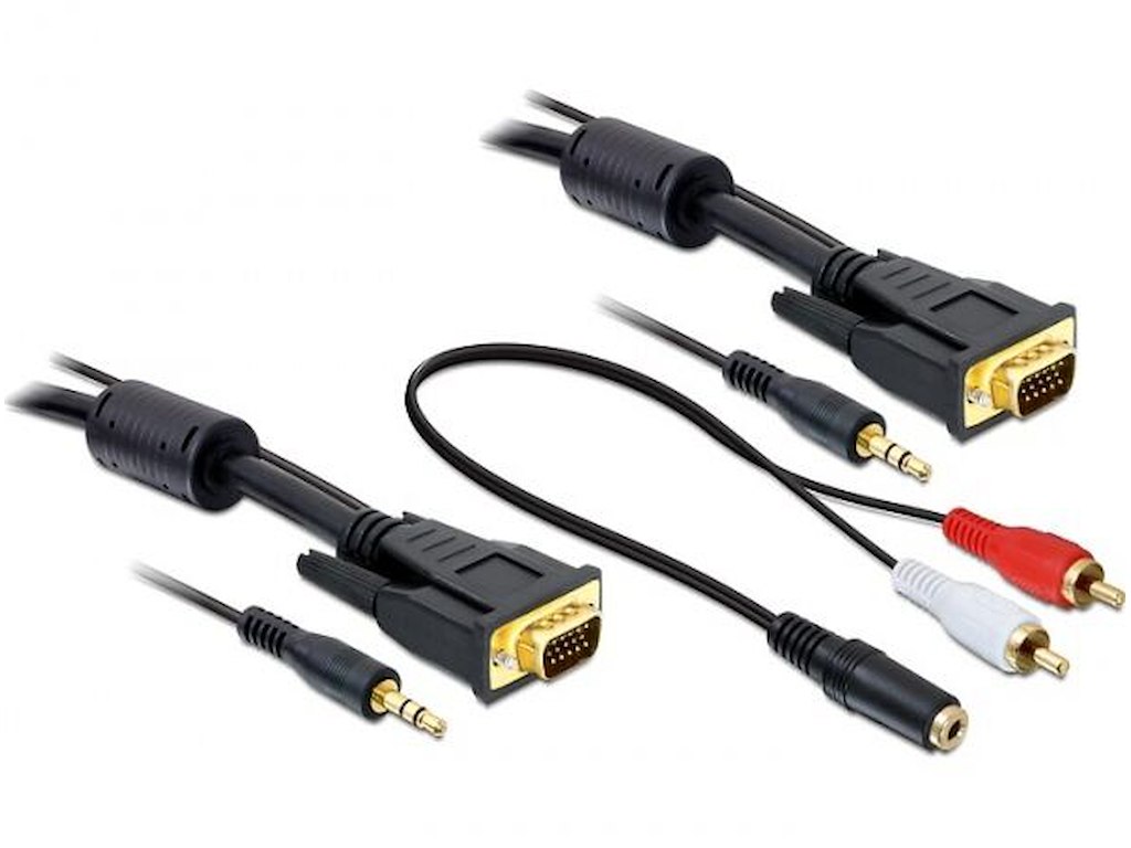 DeLOCK 84453 videokabel adapter 3 m VGA (D-Sub) + 3.5mm Sort