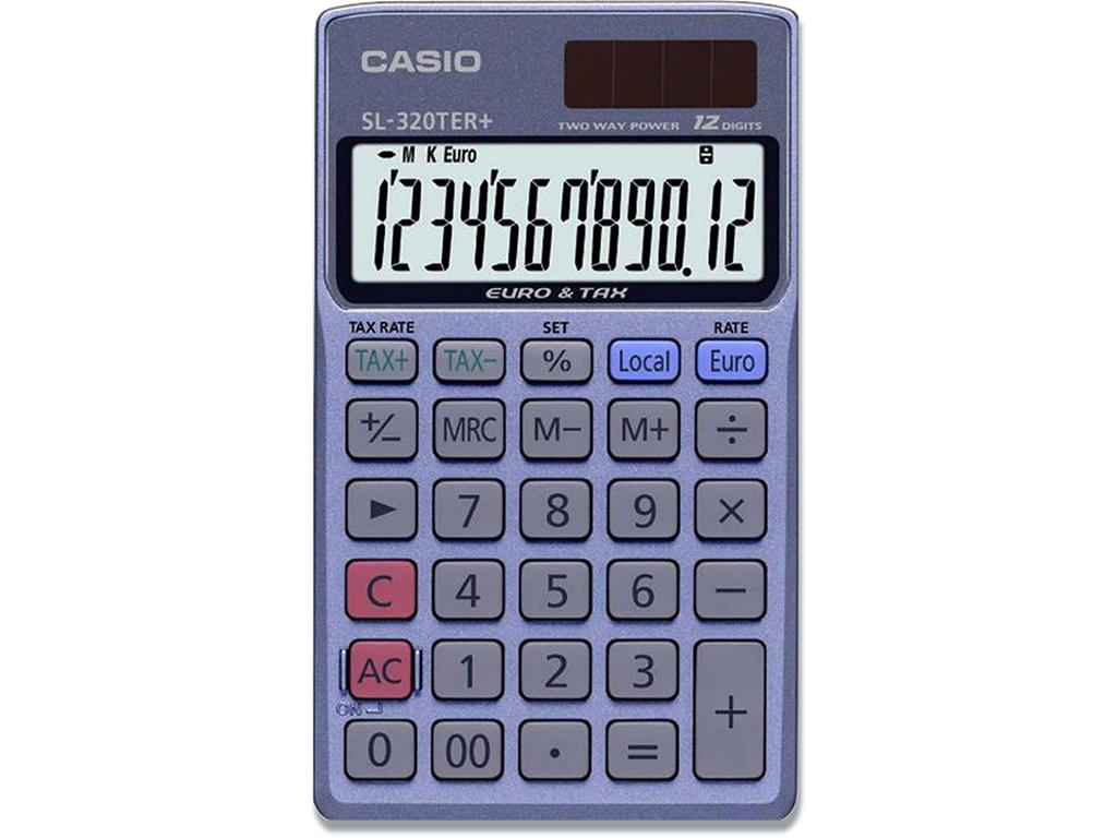 Regnemaskine, Standard, 12 cifre, Casio SL-320TER+