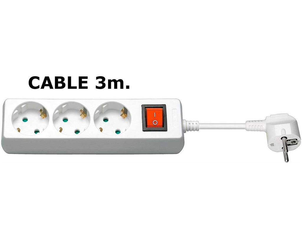 Microconnect GRU0033WS stikdåse 3 m 3 AC stikkontakt(er) Hvid