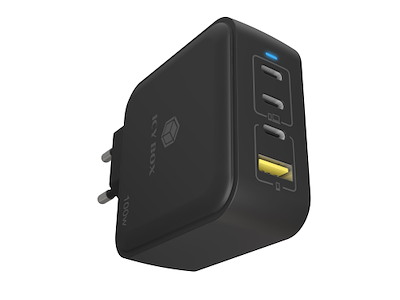 ICY BOX IB-PS1040-PD Universel Sort Vekselstrøm Hurtig opladning Indendørs